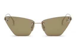 Shop FENDI Fendi First Crystal Rimless Cat-Eye Sunglasses in Gold online.