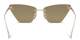 Shop FENDI Fendi First Crystal Rimless Cat-Eye Sunglasses in Gold online.