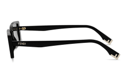 Shop FENDI Fendi Way Rectangle Sunglasses in Black online.