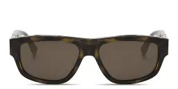 Shop FENDI Diagonal Irregular Sunglasses in Havana online.
