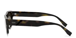 Shop FENDI Diagonal Rectangle Sunglasses in Havana online.