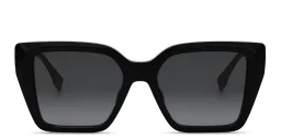 Shop FENDI FF Diamonds Square Sunglasses in Black online.