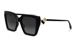 Shop FENDI FF Diamonds Square Sunglasses in Black online.