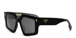 Shop FENDI Roma Square Sunglasses in Black online.
