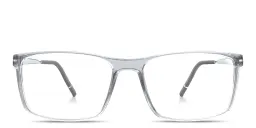 Shop Silhouette Clear Sky Wide Rectangle Eyeglasses in Transparent Grey online.