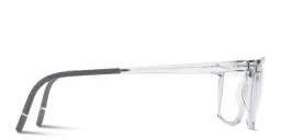 Shop Silhouette Clear Sky Wide Rectangle Eyeglasses in Transparent Grey online.