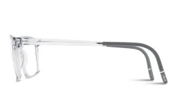 Shop Silhouette Clear Sky Wide Rectangle Eyeglasses in Transparent Grey online.