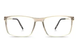 Shop Silhouette Clear Sky Wide Rectangle Eyeglasses in Transparent Sand online.