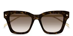 Shop Alexander McQueen Studs Cat-Eye Sunglasses in Havana online.