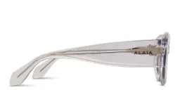 Shop ALAIA Logo Signature Oval Sunglasses in Crystal online.