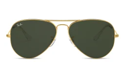 Shop Ray-Ban Unisex Pilot Sunglasses in Gold online.