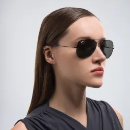 Shop Ray-Ban Pilot Classic Sunglasses in Black online.