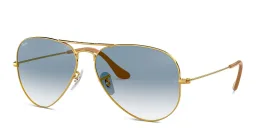 Shop Ray-Ban Aviator Gradient Sunglasses in Gold online.