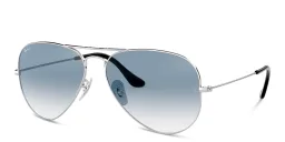 Shop Ray-Ban Unisex Pilot Sunglasses in Metal in Silver online.