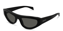 Shop GUCCI Logo Lettering Cat-Eye Sunglasses in Black online.