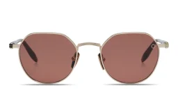 Shop AKONI Themis Unisex Panthos Sunglasses in Gold online.