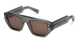 Shop BALMAIN B-Army II Unisex Rectangle Sunglasses in Grey Crystal online.