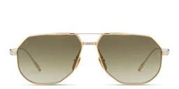 Shop JACQUES MARIE MAGE Reynold Unisex Aviator Sunglasses in Gold & Silver online.