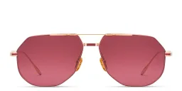 Shop JACQUES MARIE MAGE Reynold Unisex Aviator Sunglasses in Gold online.