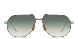 Shop JACQUES MARIE MAGE Reynold Unisex Aviator Sunglasses in Silver online.