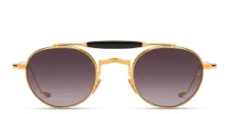 Shop JACQUES MARIE MAGE Dasan Unisex Round Sunglasses - Limited Production of 500 Pieces in Gold online.
