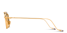 Shop JACQUES MARIE MAGE Dasan Unisex Round Sunglasses in Gold online.