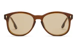 Shop JACQUES MARIE MAGE Kay Unisex Square Sunglasses in Transparent Brown online.