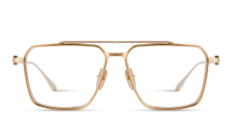 Shop AKONI Telesto Unisex Wide Aviator Eyeglasses in Gold online.