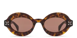 Shop ALAIA Petal Studs Panthos Sunglasses in Havana online.