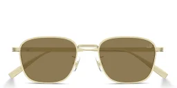 Shop Dunhill Signature Reed Square Sunglasses in Gold online.