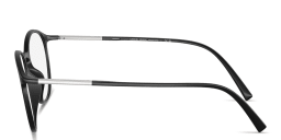 Shop GIORGIO ARMANI Engraved Logo Panthos Eyeglasses in Black online.