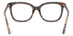 Shop BURBERRY Check Square Eyeglasses in Dark Havana online.