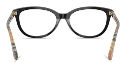 Shop BURBERRY Vintage Check Cat-Eye Eyeglasses in Black online.