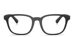 Shop BURBERRY Logo Lettering Square Eyeglasses in Black online.