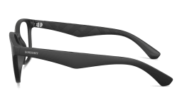 Shop BURBERRY Logo Lettering Square Eyeglasses in Black online.