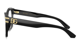 Shop Dolce & Gabbana DG Motif Square Eyeglasses in Black online.