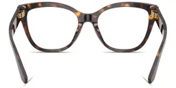 Shop Dolce & Gabbana DG Motif Wide Cat-Eye Eyeglasses in Havana online.