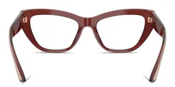 Shop Dolce & Gabbana Logo Lettering Cat-Eye Eyeglasses in Transparent Bordeaux online.