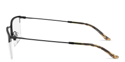 Shop Emporio Armani Half-Rim Wide Rectangle Eyeglasses in Black online.