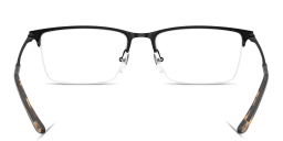 Shop Emporio Armani Half-Rim Wide Rectangle Eyeglasses in Black online.