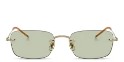 Shop OLIVER PEOPLES Unisex Rimless Rectangle Eyeglasses in Gold online.