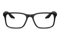 تسوق نظارات طبية طراز بيلو بشعار العلامة برادا لينيا روسا بلون أسود لامع أونلاين.