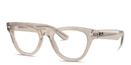 Shop Ray-Ban Skyler Optics Cat-Eye Eyeglasses in Transparent light brown online.