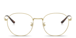 Shop Ray-Ban Engraved Logo Unisex Square Eyeglasses in Pale Gold online.