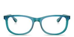 Shop Ray-Ban Junior Optics Kids Pillow Eyeglasses in Transparent Blue online.
