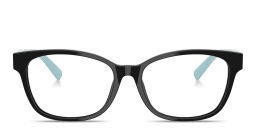 Shop TIFFANY T Motif Wide Square Eyeglasses in Black online.