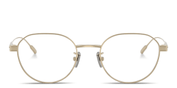 Shop Moncler Logo Signature Unisex Round Eyeglasses in Gold online.