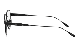 Shop Moncler Logo Signature Unisex Round Eyeglasses in Black online.