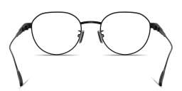 Shop Moncler Logo Signature Unisex Round Eyeglasses in Black online.