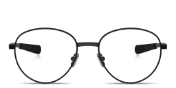 Shop Moncler Logo Signature Unisex Panthos Eyeglasses in Matte Black online.